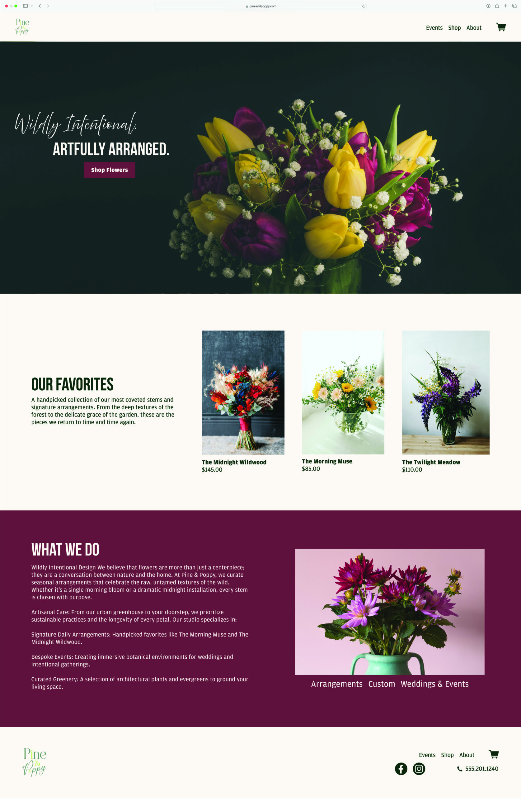 Pine and Poppy Website Mockup-01 Home Page