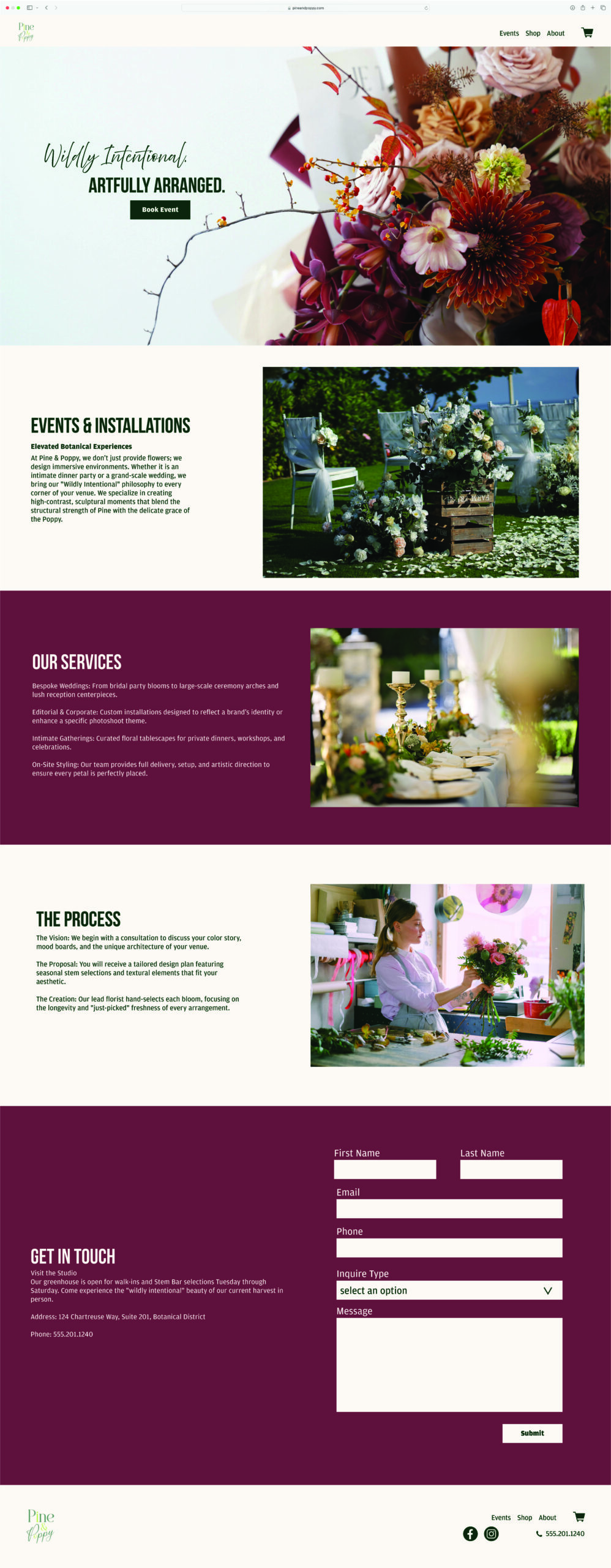 Pine and Poppy Website Mockup-03 Events Page
